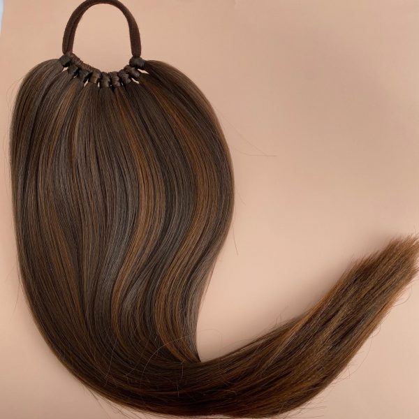 CINNAMON BRONZE Ponytail Extension On Elastic Band 14-28 INCH
