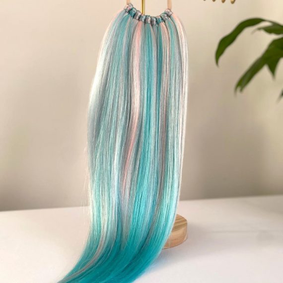 BABY BLUEPINK Ponytail Extension On Elastic Band 14-28 INCH