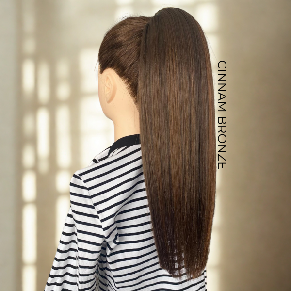 CINNAMON BRONZE Ponytail Extension On Elastic Band 14-28 INCH - Image 2