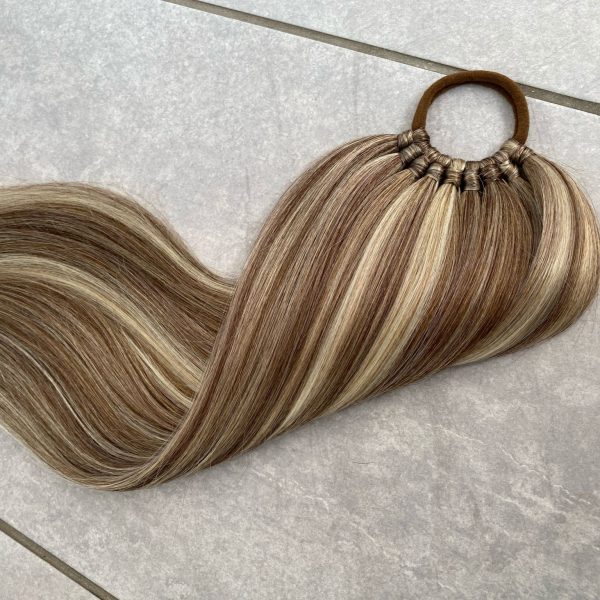 LIGHT MAHOGANY BROWN Ponytail Extension On Elastic Band 14-28 INCH - Image 3