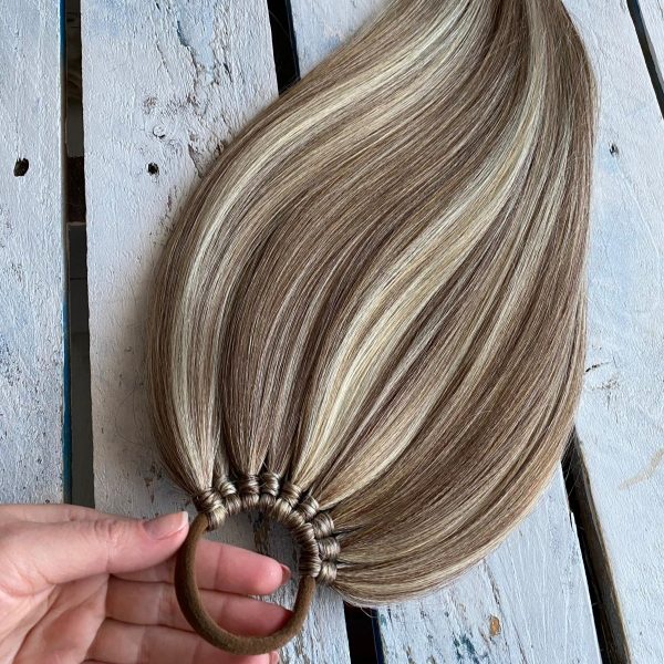 LIGHT MAHOGANY BROWN Ponytail Extension On Elastic Band 14-28 INCH - Image 8