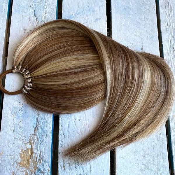LIGHT MAHOGANY BROWN Ponytail Extension On Elastic Band 14-28 INCH - Image 4