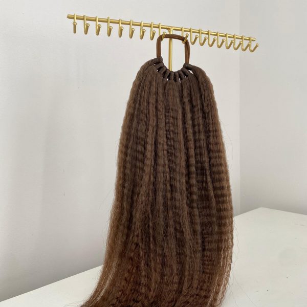 LIGHT BROWN Crimped Ponytail Extension On Elastic Band 18-22 INCH - Image 2
