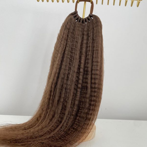 LIGHT BROWN Crimped Ponytail Extension On Elastic Band 18-22 INCH - Image 3