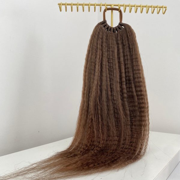 LIGHT BROWN Crimped Ponytail Extension On Elastic Band 18-22 INCH - Image 5