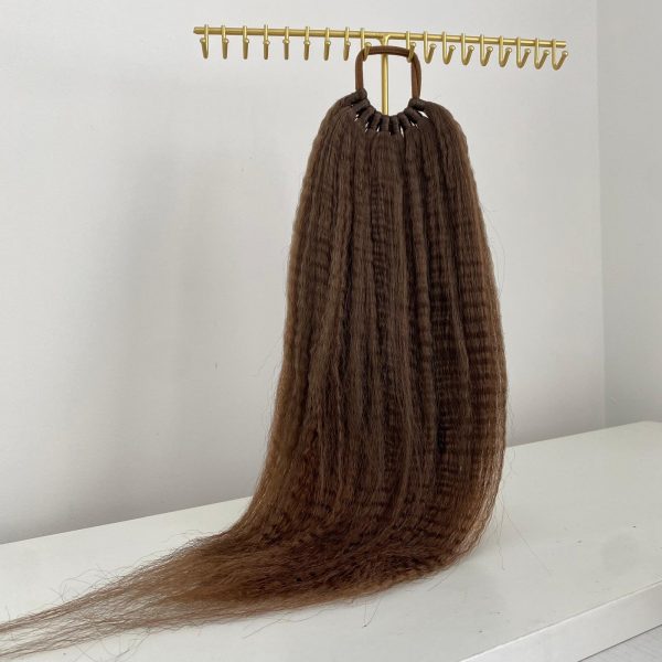 LIGHT BROWN Crimped Ponytail Extension On Elastic Band 18-22 INCH - Image 6