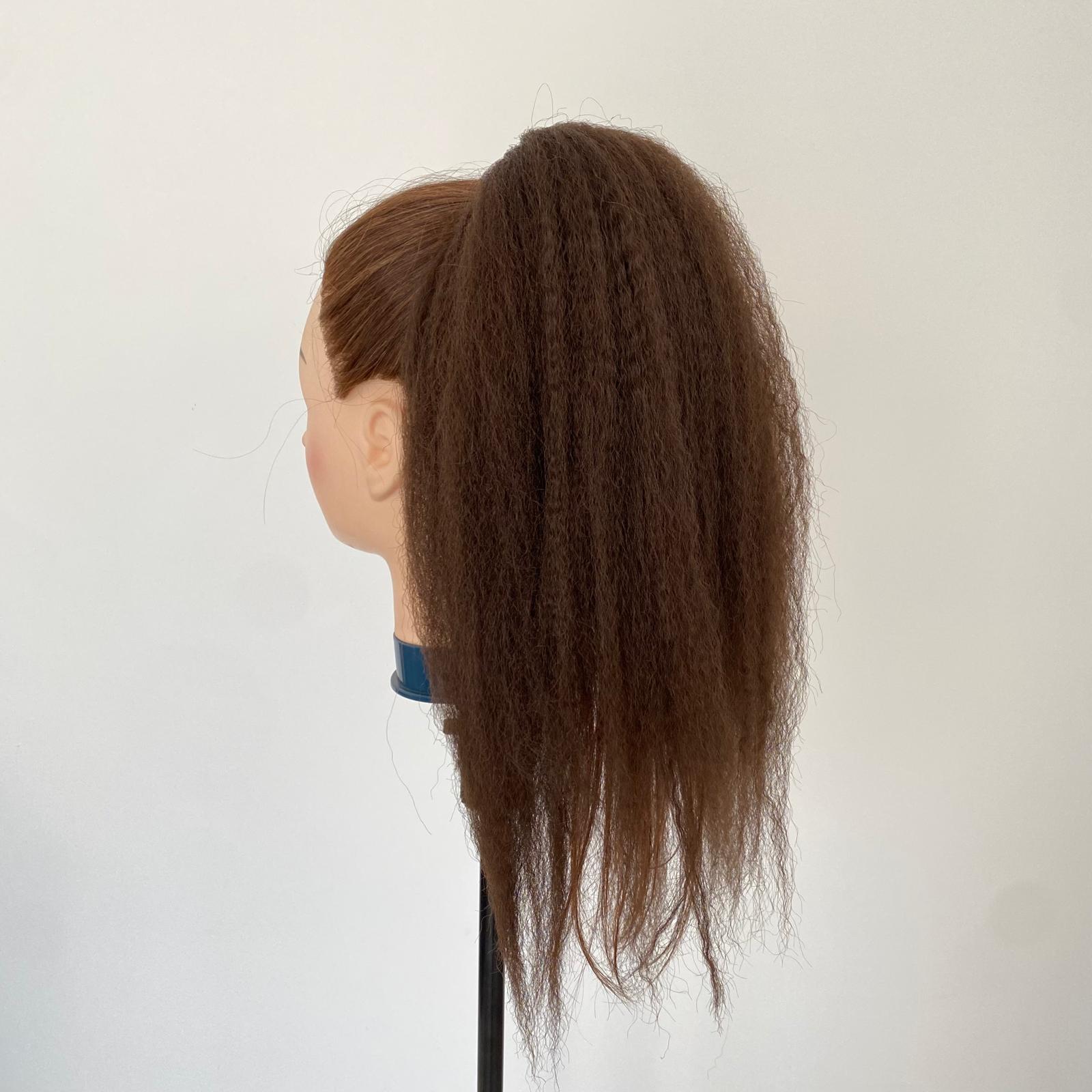 LIGHT BROWN Crimped Ponytail Extension On Elastic Band 18-22 INCH - Image 2