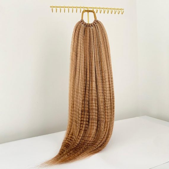 STRAWBERRY BLONDE Crimped Ponytail Extension On Elastic Band 18-22 INCH