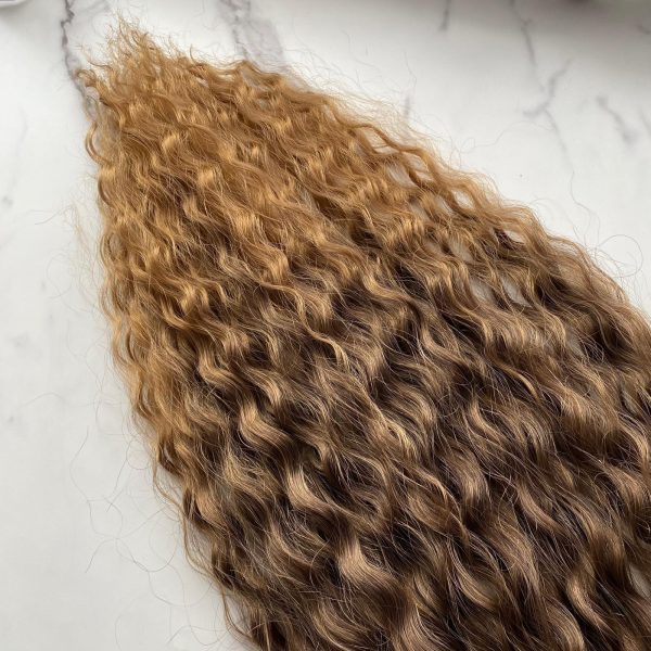 OMBRE GOLDEN BRONZE Curly Ponytail on elastic band 22inch - Image 6