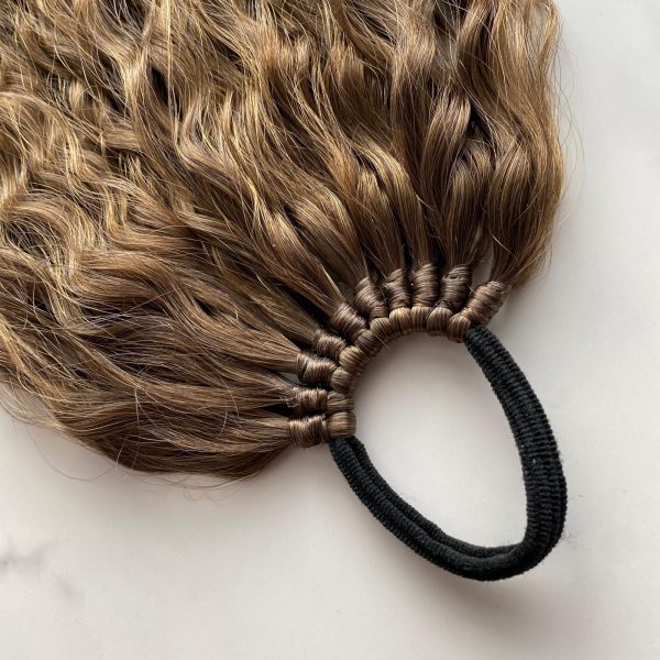 OMBRE GOLDEN BRONZE Curly Ponytail on elastic band 22inch - Image 7
