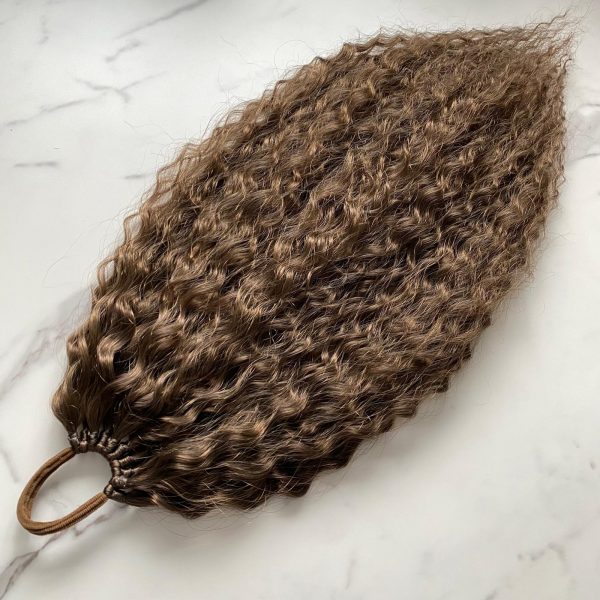 LIGHT BRONZE Curly Ponytail on elastic band 22inch - Image 4