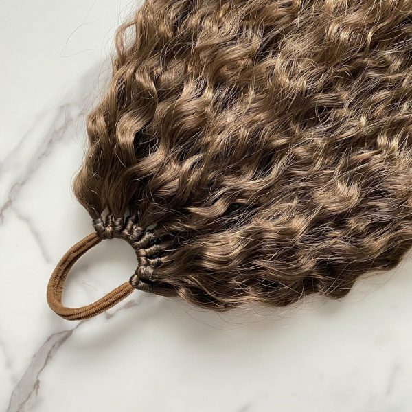LIGHT BRONZE Curly Ponytail on elastic band 22inch - Image 3