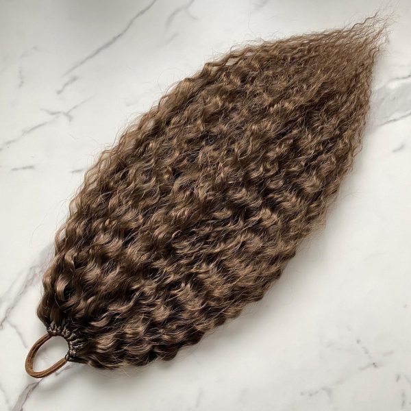 LIGHT BRONZE Curly Ponytail on elastic band 22inch - Image 5