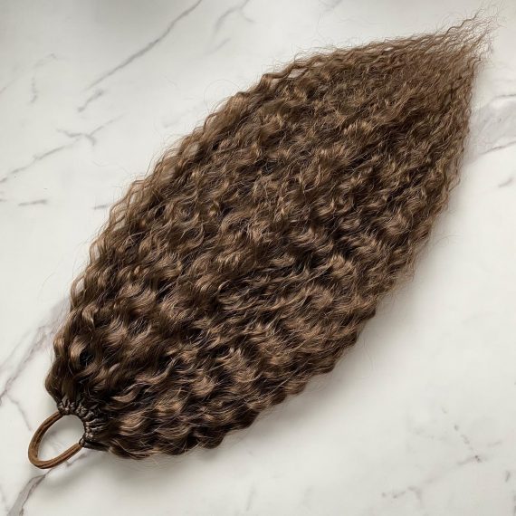 LIGHT BRONZE Curly Ponytail on elastic band 22inch