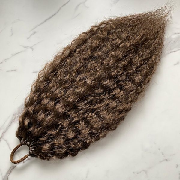 LIGHT BRONZE Curly Ponytail on elastic band 22inch