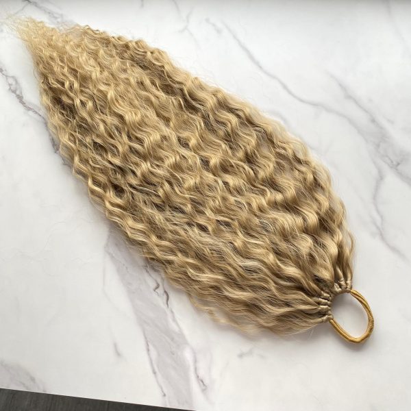 DARK BLONDE Curly Ponytail on elastic band 22inch - Image 8