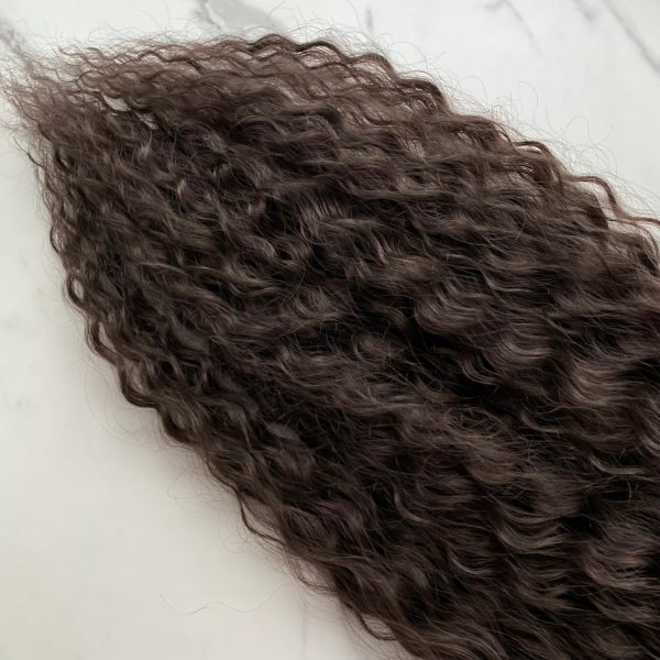 CHOCOLATE BROZNE Curly Ponytail on elastic band 22inch - Image 3