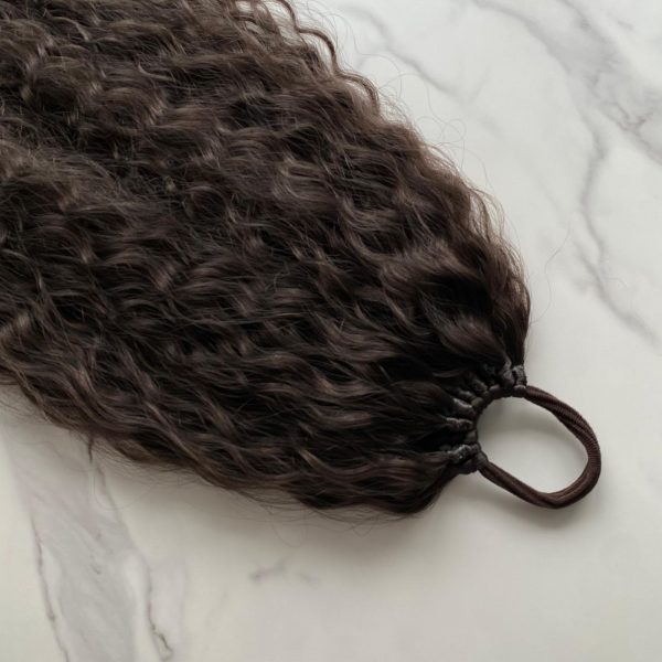 CHOCOLATE BROZNE Curly Ponytail on elastic band 22inch - Image 6