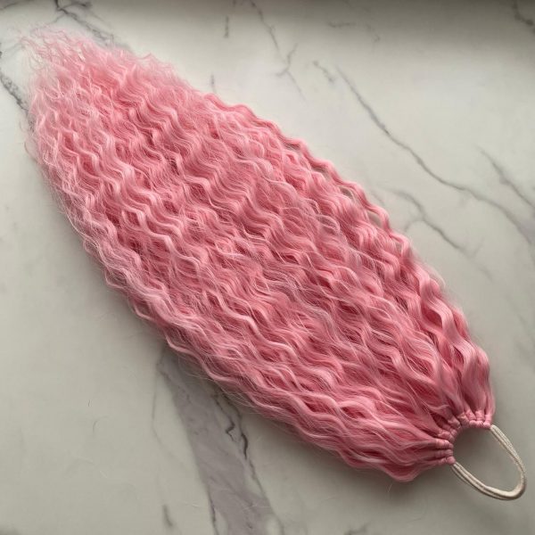 PINK Curly Ponytail on elastic band 22inch - Image 6