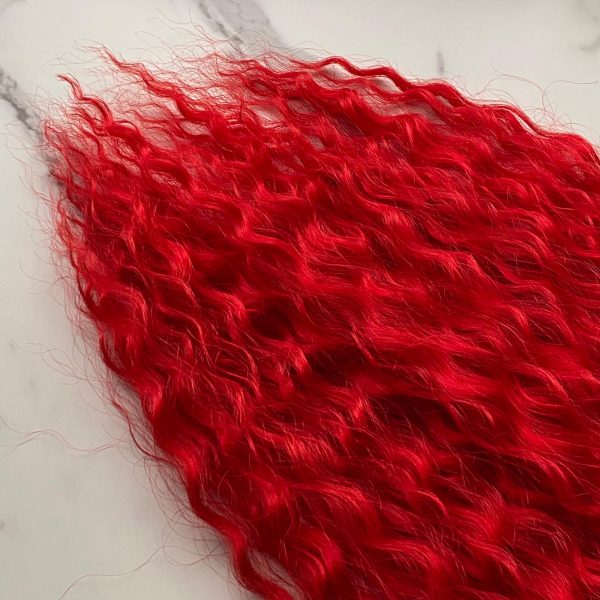 RED Curly Ponytail on elastic band 22inch - Image 4