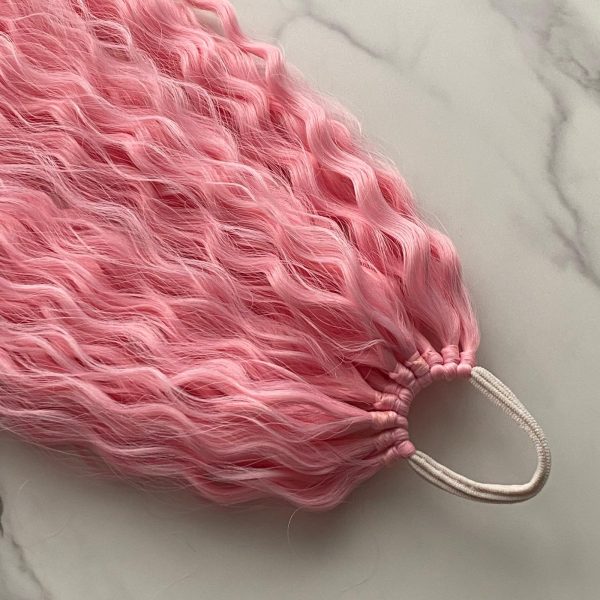 PINK Curly Ponytail on elastic band 22inch - Image 3