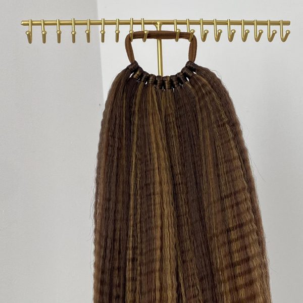 GOLDEN HIGHLIGHTS Crimped Ponytail Extension On Elastic Band 18-22 INCH - Image 2