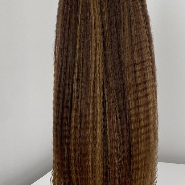 GOLDEN HIGHLIGHTS Crimped Ponytail Extension On Elastic Band 18-22 INCH - Image 3