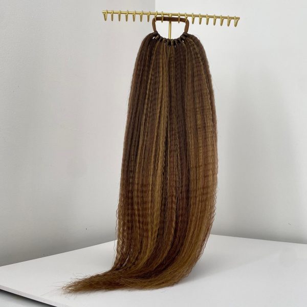 GOLDEN HIGHLIGHTS Crimped Ponytail Extension On Elastic Band 18-22 INCH