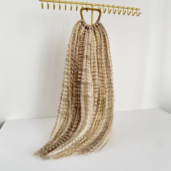 BLONDE BALEAYGE Crimped Ponytail Extension On Elastic Band 18-22 INCH