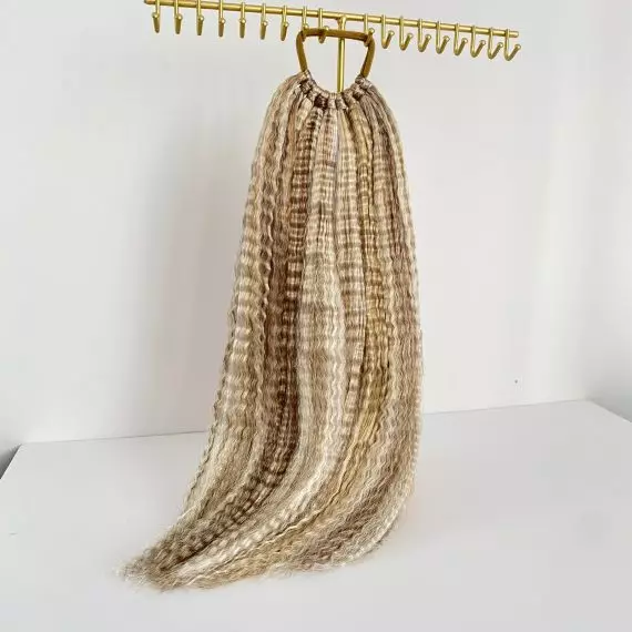 BLONDE BALEAYGE Crimped Ponytail Extension On Elastic Band 18-22 INCH